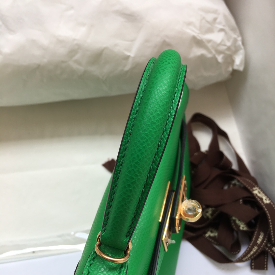 Hermes Kelly Mini II Bag 19CM In Green Epsom Leather